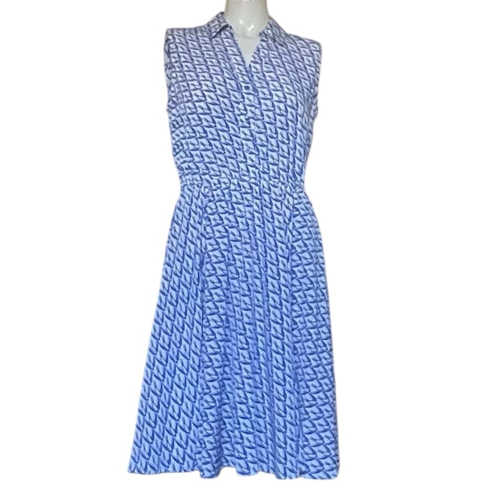 Alfani Blue and White Buttoned Midi Sundress